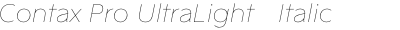 Contax Pro UltraLight + Italic
